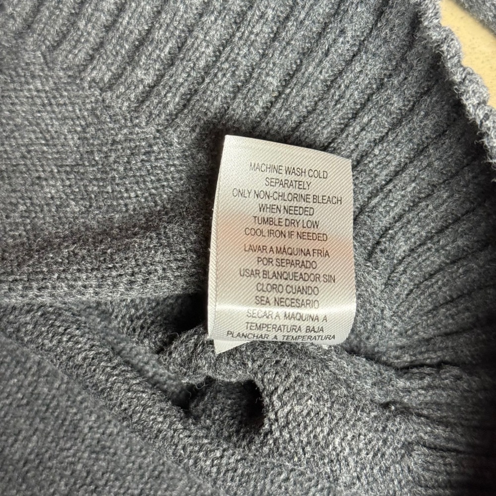 Weatherproof Vintage Men's Gray Fair Isle Half Zip Sweater Size L 100% Cotton - Picture 5 of 8